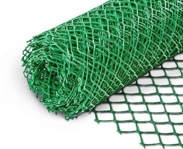 Сетка плетеная рабица в ПВХ 55х55х2.5 мм, 1.8х10 м, зеленая